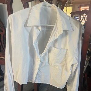 Crop top button down